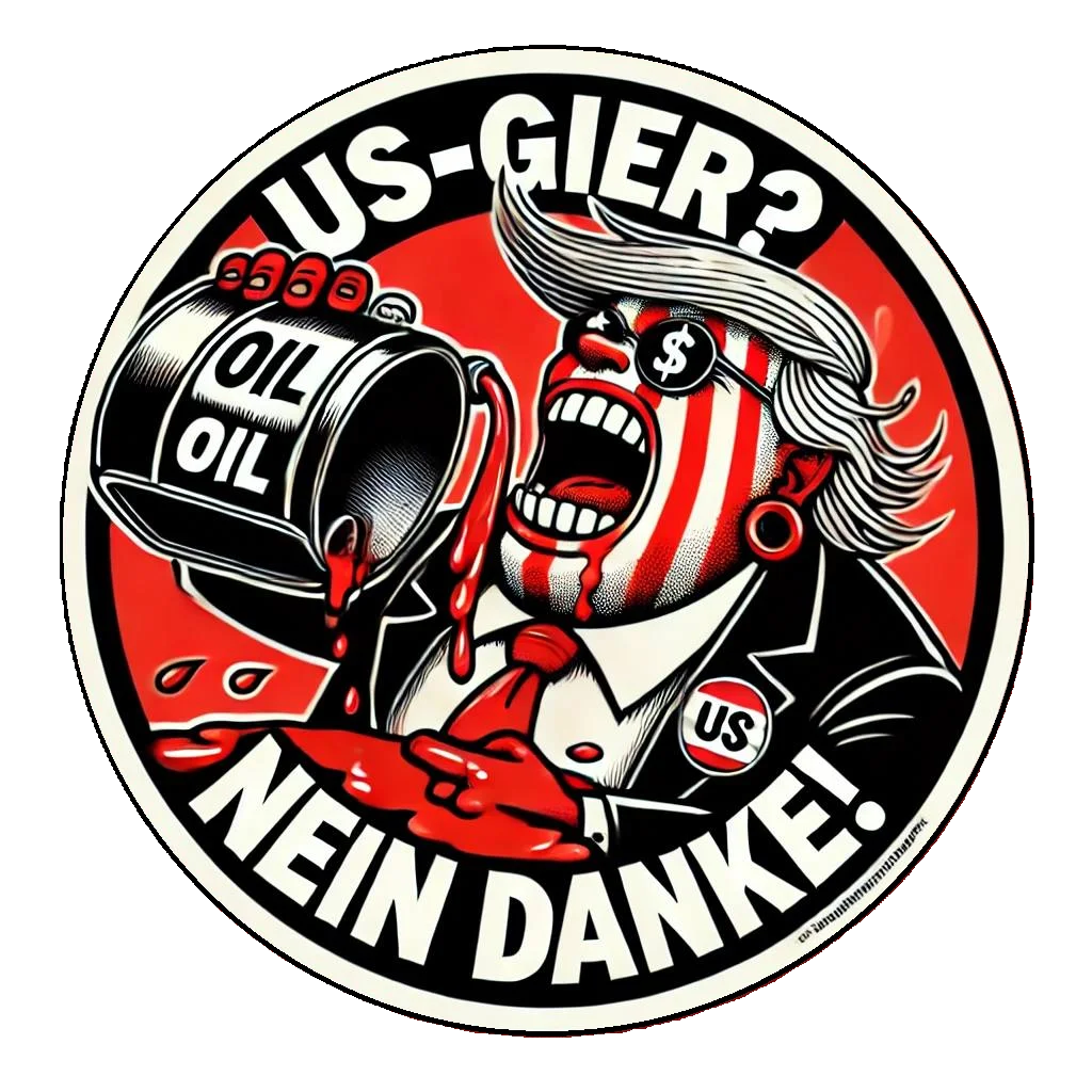US-Gier? Nein Danke! — Satirischer Sticker